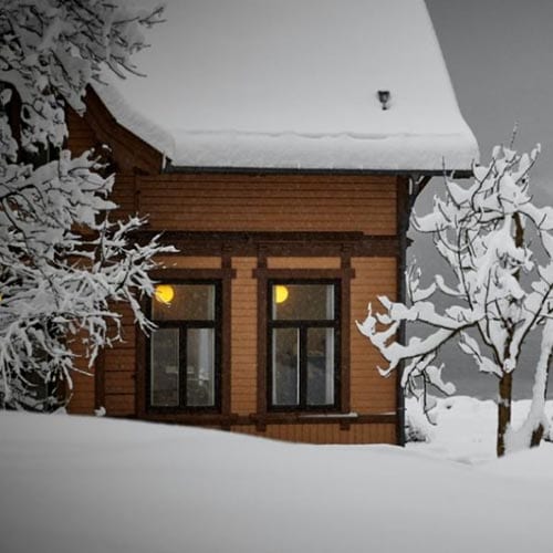 spring tx house covered in snow
